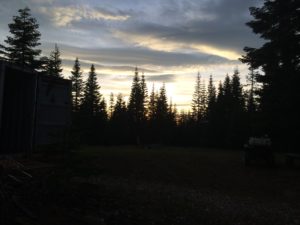 sunset at cabin